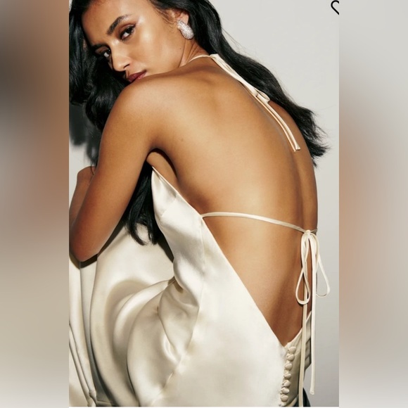 Reformation Jeany silk maxi dress gown Fior Di Latte - Picture 3 of 8